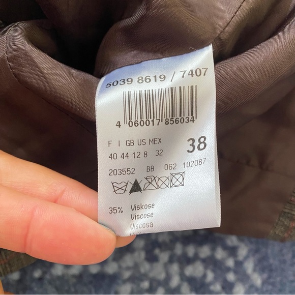 🍂 BETTY BARCLAY GREY RED PLAID WOOL BLEND BLAZER JACKET! - Picture 13 of 15